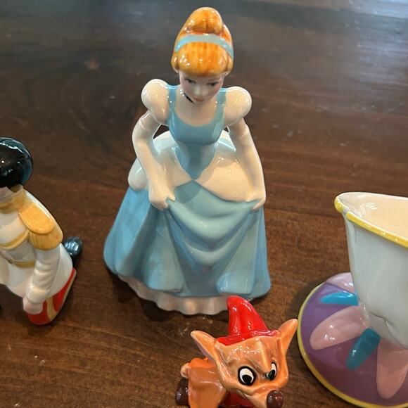 Vintage Disney Japan Figurine Set Bundle Belle Chip Cinderella Prince Musical - Picture 4 of 17